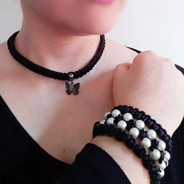 Choker + pulseira Macramê Adulto - Imagem 5