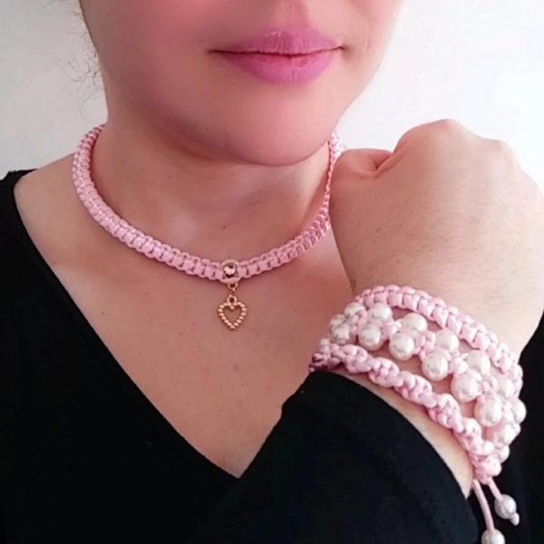 Choker + pulseira Macramê Adulto - Imagem 4