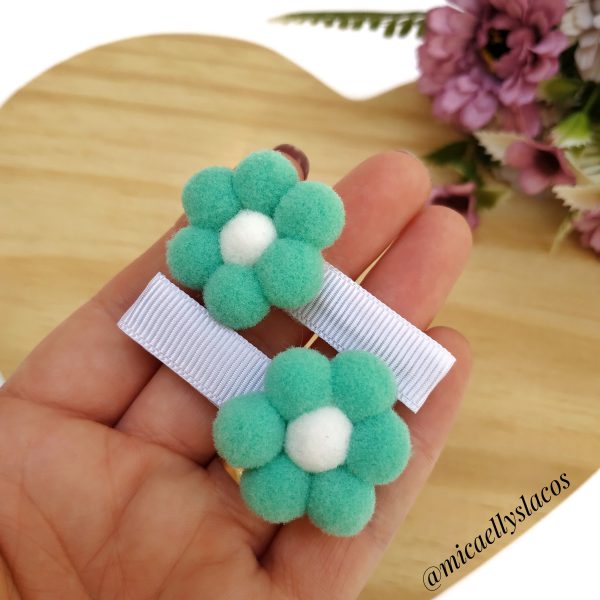 Dupla Flor pompom - PP - Imagem 2