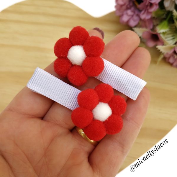 Dupla Flor pompom - PP - Imagem 3